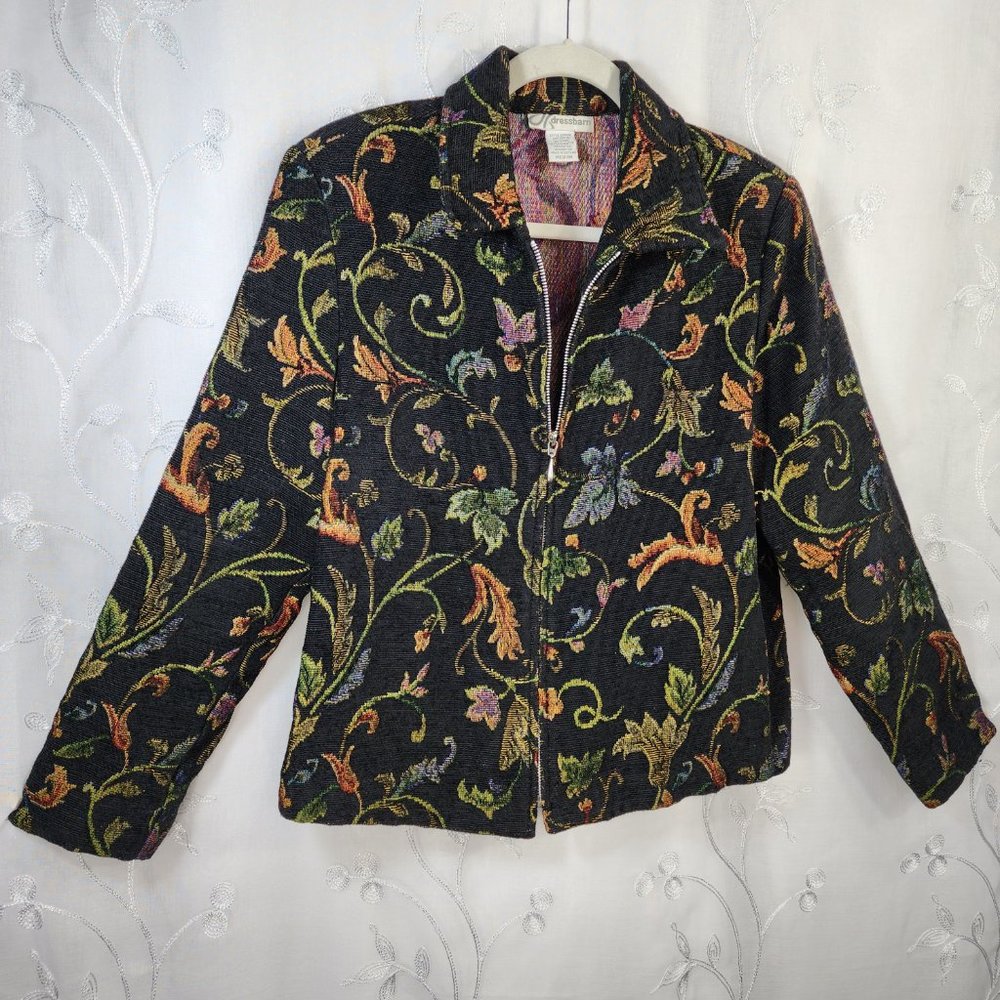 Floral Pattern, Tapestry style, Zip-up Blazer/Jacket. Dress Barn. M. - Picture 2 of 5
